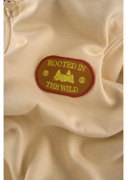 Rooted In The Wild Soft Fleece Çocuk Full Zip Hoodie - Ekru fiyatları