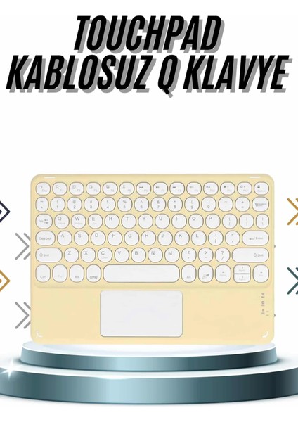 Android ve Ios Uyumlu Bluetooth Klavye Touchpad Slim Kablosuz Wifi Q Klavye