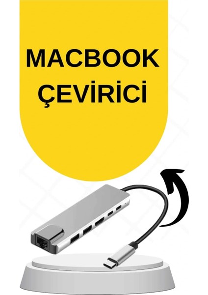 Macbook Pro/air Uyumlu USB Type-C 8 In 1 Hub Dönüştürücü Çevirici Çoklayıcı USB Hdmı Micro Sd 8 Girişli