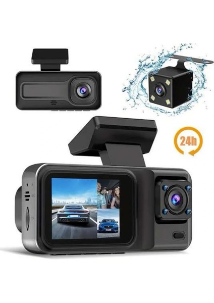 1080P 3 Lensli Wifi Araç Içi Kameralı Ekran Dvr Kaydedici Gece Görüşlü fiyatları