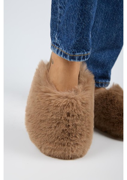 Gaye Kadın Peluş Düz Vizon Terlik indirimleri