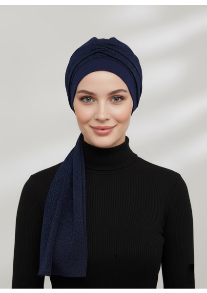 Nova Bandana Lacivert Hazır Türban Tesettür Bone fiyatları