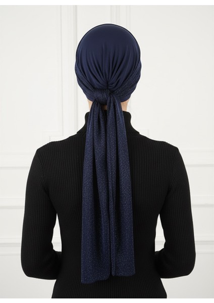 Nova Bandana Lacivert Hazır Türban Tesettür Bone modelleri