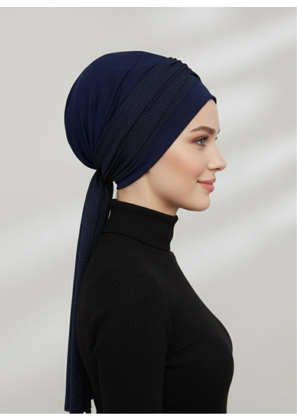 Nova Bandana Lacivert Hazır Türban Tesettür Bone fırsatları