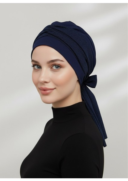Nova Bandana Lacivert Hazır Türban Tesettür Bone indirimleri