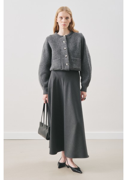 Kemer Detaylı Kloş Etek Antrasit fiyatları