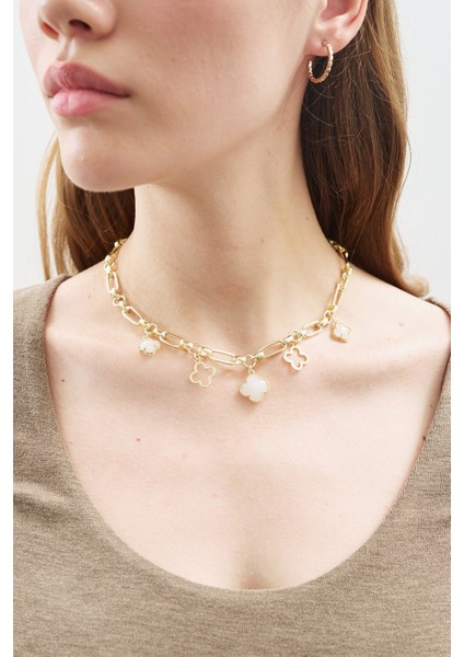 Yonca Charmlı Kolye Gold fiyatları