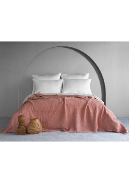 Camino Müslin 4 Katlı Yatak Örtüsü - Brick