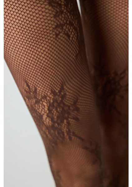 Roses File Kahverengi Soket Çorap modelleri