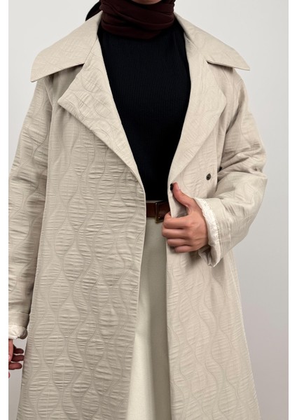 Kapitone Trençkot - Bej fiyatları