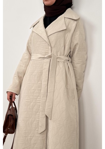 Kapitone Trençkot - Bej