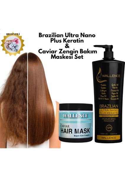 Brazilian Ultra Nano Plus Keratin & Caviar Zengin Bakım Saç Maskesi 2'li Set