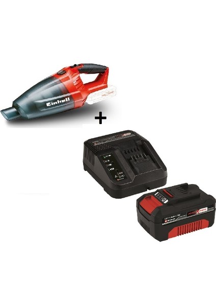 TE-VC 18 Li - Solo, Akülü Süpürge ve Einhell 18V 4 Ah PXC Starter Kit