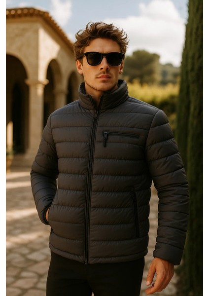 Erkek Comfort Dik Yaka Günlük Kışlık Füme Şişme Mont fiyatları