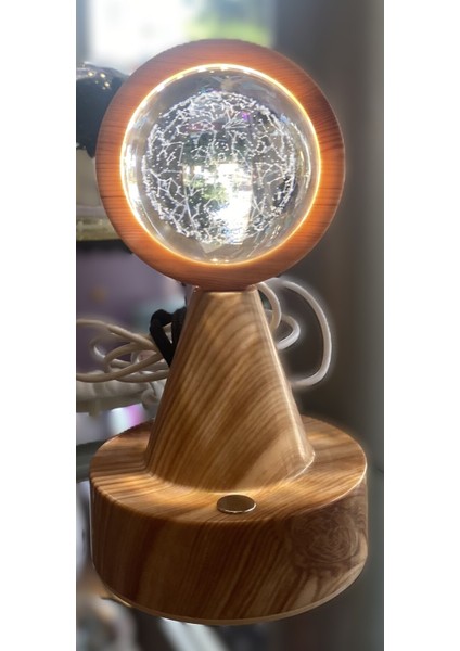 Dekoratif Masa Üstü Işıklı USB Bağlantılı Cam Küre AD4588