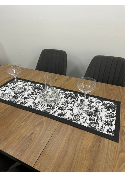 Toile De Jouy Monet Runner 40X110 cm | %100 Pamuk Dijital Baskılı Masa Örtüsü | Country Tarzı Fransız Desen Masa Dekoru - ZT710 modelleri