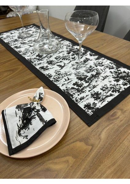 Toile De Jouy Monet Runner 40X110 cm | %100 Pamuk Dijital Baskılı Masa Örtüsü | Country Tarzı Fransız Desen Masa Dekoru - ZT710 fırsatları