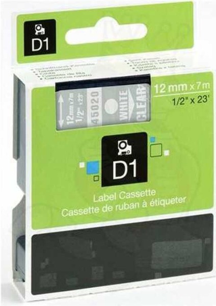 45020 Muadil Şeffaf-Beyaz D1 Yedek Şerit 12MM x 7m