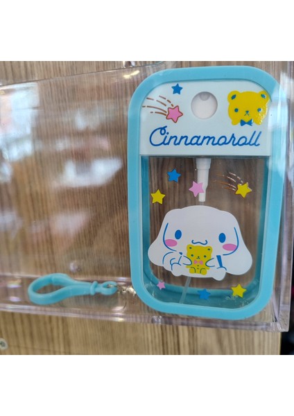 Cinnamaroll Figürlü Silikon Korumalı Plastik Parfüm/kolonya Şişesi Mavi2