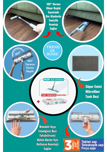 Lüx Mandallı Mop Paspas ( Sap Dahil Değildir )