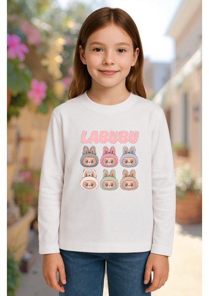 Labubu Pastel Renkli Uzun Kollu Baskılı Çocuk Tişört (4-13 Yaş) fiyatları