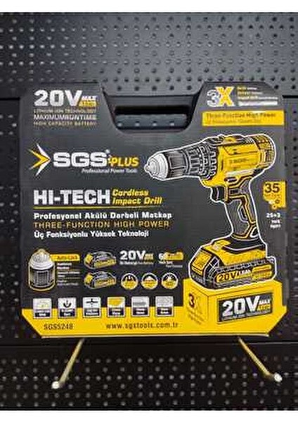 20V Şarjlı Vidalama Darbeli Matkap 2 Akü ile Profesyonel Kullanıma Uygun Yüksek Tork