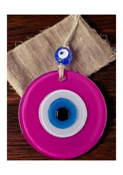 Pembe Nazar Boncuklu Duvar Süsü 10 cm Cam Duvar Dekoru fiyatları