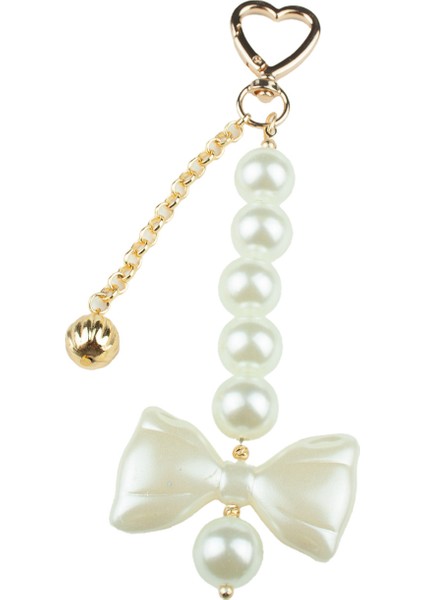 Inci Detaylı Fiyonk Figürlü Gold Anahtarlık