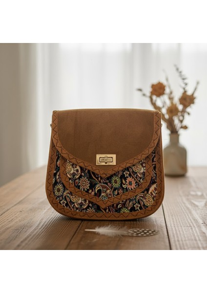 Iran Işi El Yapımı Etnik Desenli Taba Bohem Askılı Küçük Boy Omuz Çantası