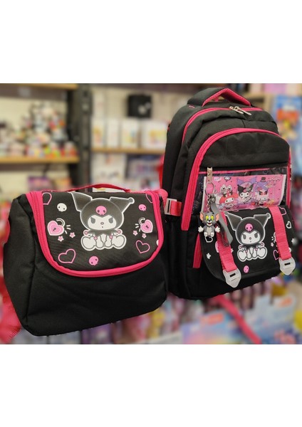 Kuromi Figürlü 4 Bölmeli Ilköğretim Sırt Çantası + Izoleli Beslenme Çantası
