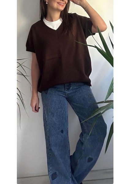 Kadın Kahverengi Süveter modelleri