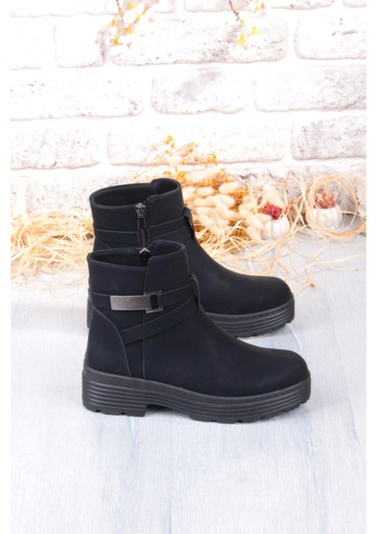 1186 Rahat Sıcak Astar Kaymaz Taban Fermuarlı Kadın Bot indirimleri