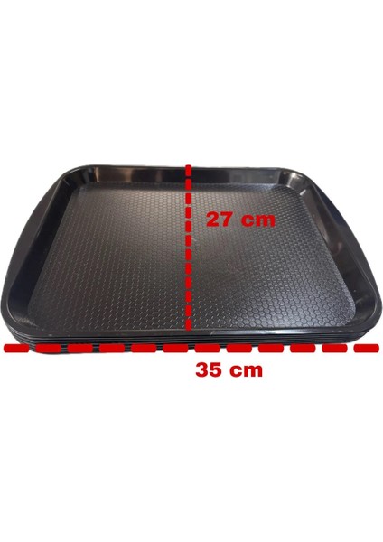 Servis Tepsi 27*35 cm 6 Adet Sunum Tepsi Siyah