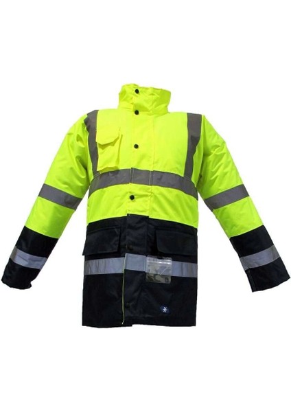 Waterproof Fosforlu Oxford Parka Sarı Lacivert Xxxl Beden Junıor JN1013