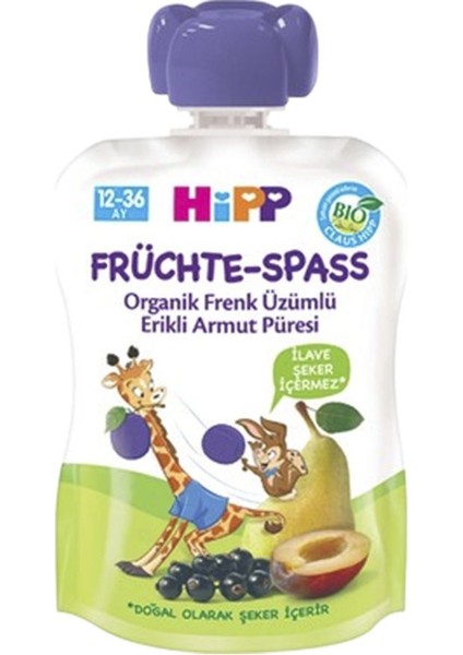 Hipp Organik Frenk Üzümü-Erik-Armut Püresi 90 Gr. 1 Adet