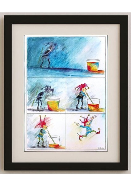 Henning Studte 43x30cm Orijinal Karikatür Tablo