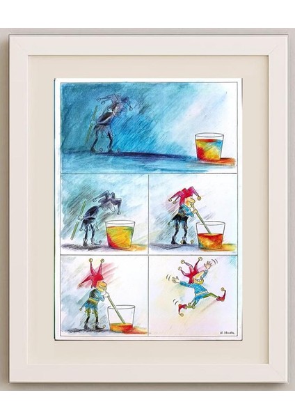 Henning Studte 43x30cm Orijinal Karikatür Tablo fırsatları