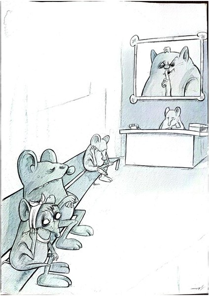 Rahim Baggal Asgari 43x30cm Orijinal Karikatür Tablo modelleri