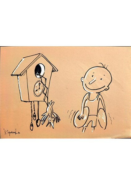 Chernyshev Nickolay 29X21CM Orijinal Karikatür Tablo modelleri