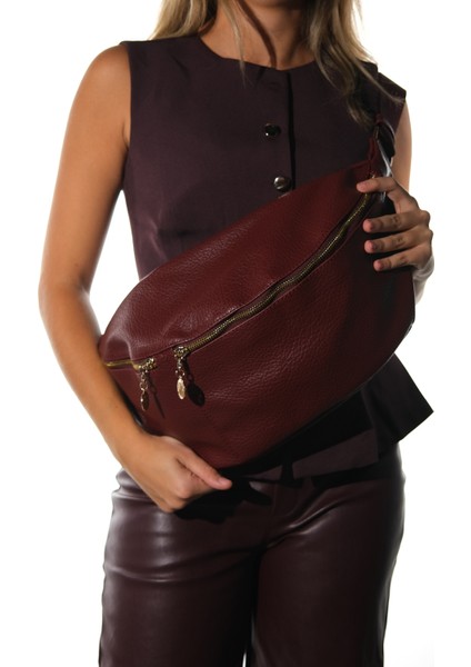 Venta Bordo Floter Kadın Büyük Bel Çantası