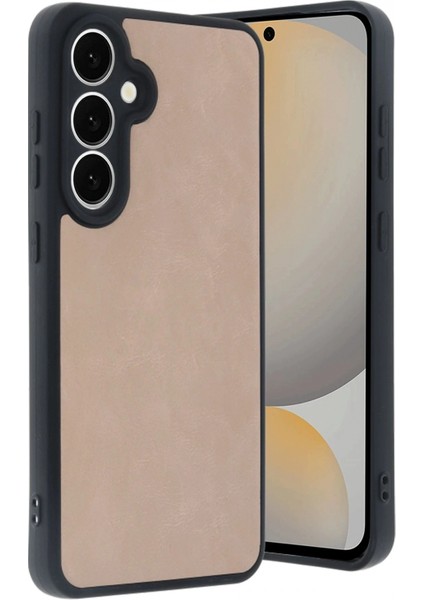 Samsung Galaxy S24 Fe Kılıf Aras Deri Kapak - Pudra (K95)