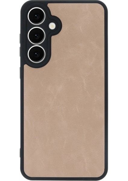 Samsung Galaxy S24 Fe Kılıf Aras Deri Kapak - Pudra (K95) modelleri