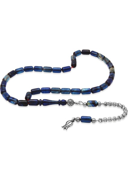 Kararmaz Metal Arnavut Püsküllü Kapsül Kesim Şeffaf Mavi Beyaz Mini Boy Ateş Kehribar Tesbih