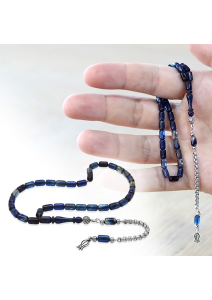 Kararmaz Metal Arnavut Püsküllü Kapsül Kesim Şeffaf Mavi Beyaz Mini Boy Ateş Kehribar Tesbih fiyatları