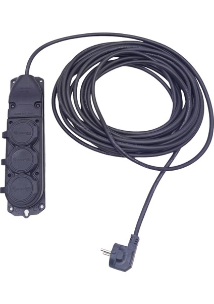 3lü 10 mt Uzatma Kablosu Çantalı Kauçuk Priz 3x1.5 Cca Kablo (K95)