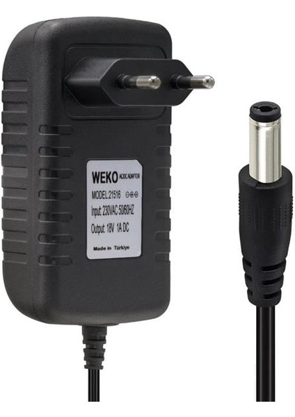 Weko 18 Volt 1 Amper Priz Tip 5.5x2.5 Uç Adaptör
