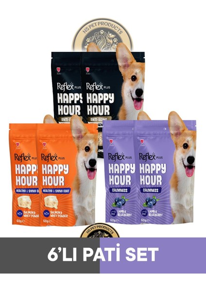Plus Happy Hour 6'lı Köpek Maması Pati Set 2 / 6X60GR