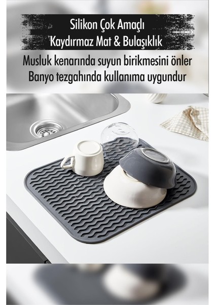 Silikon Çok Amaçlı Kaydırmaz Mat & Bulaşıklık (28*36 cm )