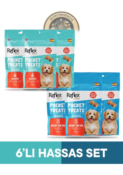 Pocket Treats 6'lı Köpek Ödül Maması Hassas Set 6X70GR