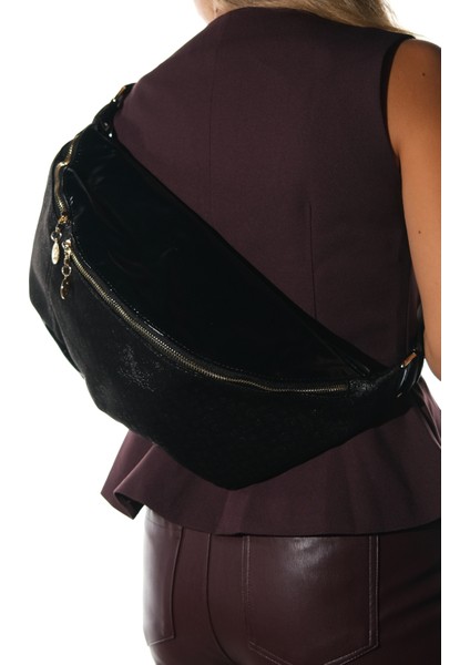 Venta Siyah-Siyah Baskılı Kadın Büyük Bel Çantası fiyatları